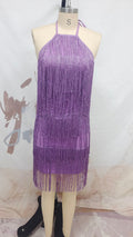 Plus Size Sleeveless Halter Solid Color Short Dress