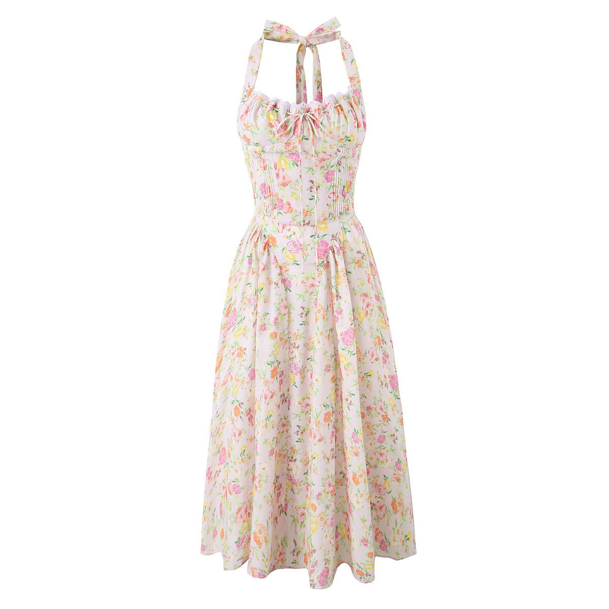 Slim Strap DressPrinted Halter Lace Dress
